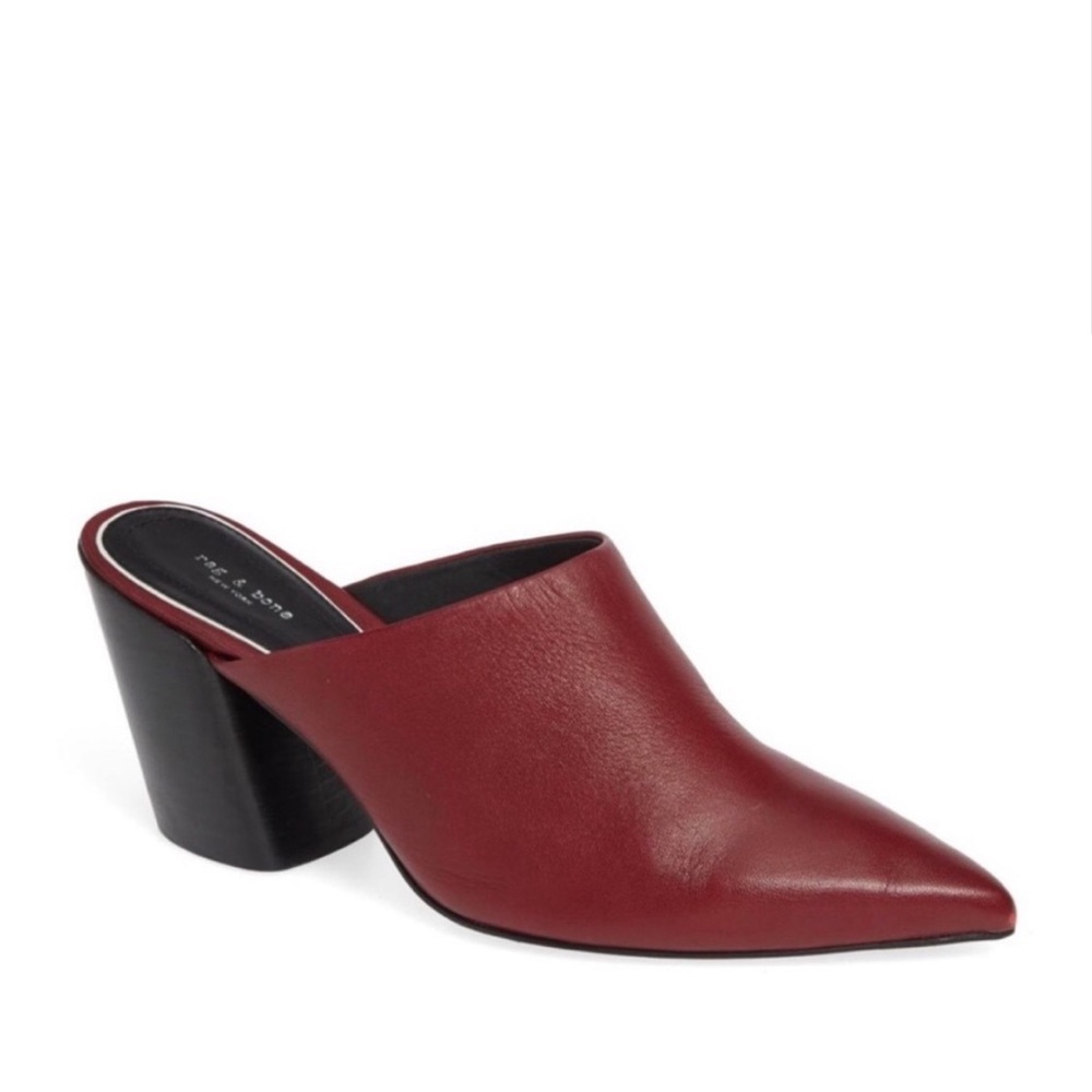 Rag & Bone Red Leather Mules
